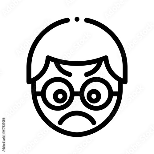 Angry Eyes line icon