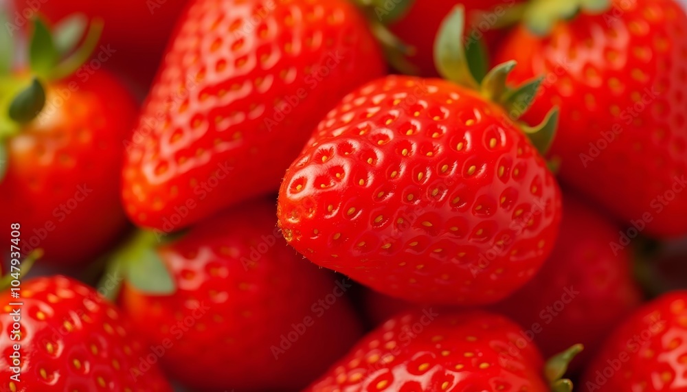 Fresh and juicy red strawberries perfect for a summer snack Fresh and juicy red strawberries perfect for a summer snack