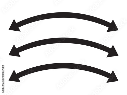 Double Curved Long arrow icon set vector. Double long arrow vector. flat style Arrow symbol. vector illustration.
