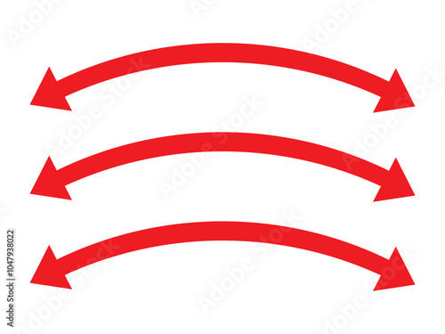 Double Curved Long arrow icon set vector. Double long arrow vector. flat style Arrow symbol. vector illustration.