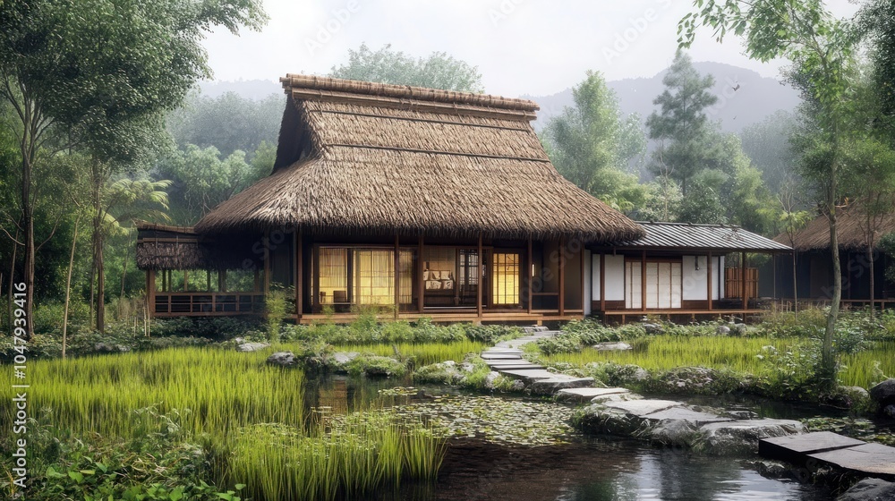 Tranquil Japanese House in the Woods Tranquil Japanese House in the Woods