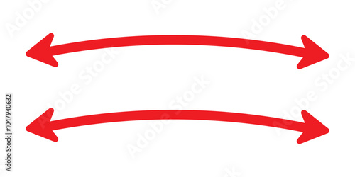 Double Curved Long arrow icon set vector. Double long arrow vector. flat style Arrow symbol. vector illustration.