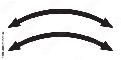 Double Curved Long arrow icon set vector. Double long arrow vector. flat style Arrow symbol. vector illustration.