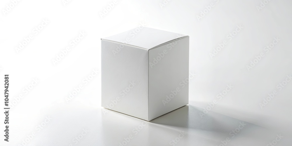 A pristine white box, a blank canvas for imagination, sits on a smooth white surface, reflecting the light, ready to be filled with possibilities. A pristine white box, a blank canvas for imagination, sits on a smooth white surface, reflecting the light, ready to be filled with possibilities.