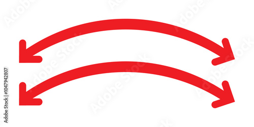 Double Curved Long arrow icon set vector. Double long arrow vector. flat style Arrow symbol. vector illustration.
