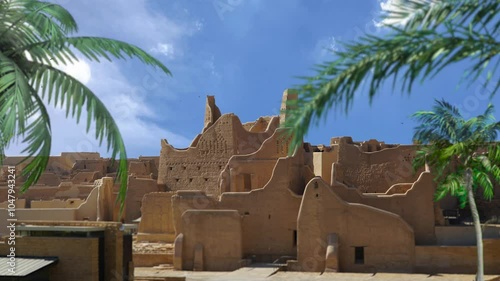 The city of Diriyah old capital is located in the Kingdom of Saudi Arabia in Riyadh. Ad Diriyah At-Turaif UNESCO World Heritage site, old heritage village of Imam Abdullah Bin Saud Palace. 