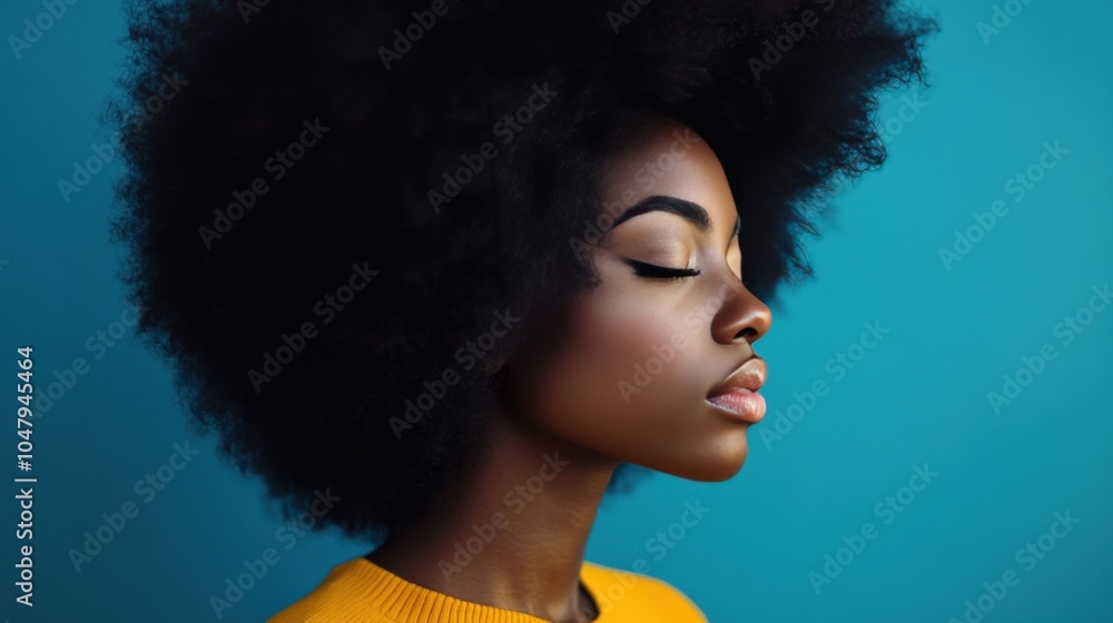 Elegant Profile of a Black Woman with Natural Afro Hair Elegant Profile of a Black Woman with Natural Afro Hair