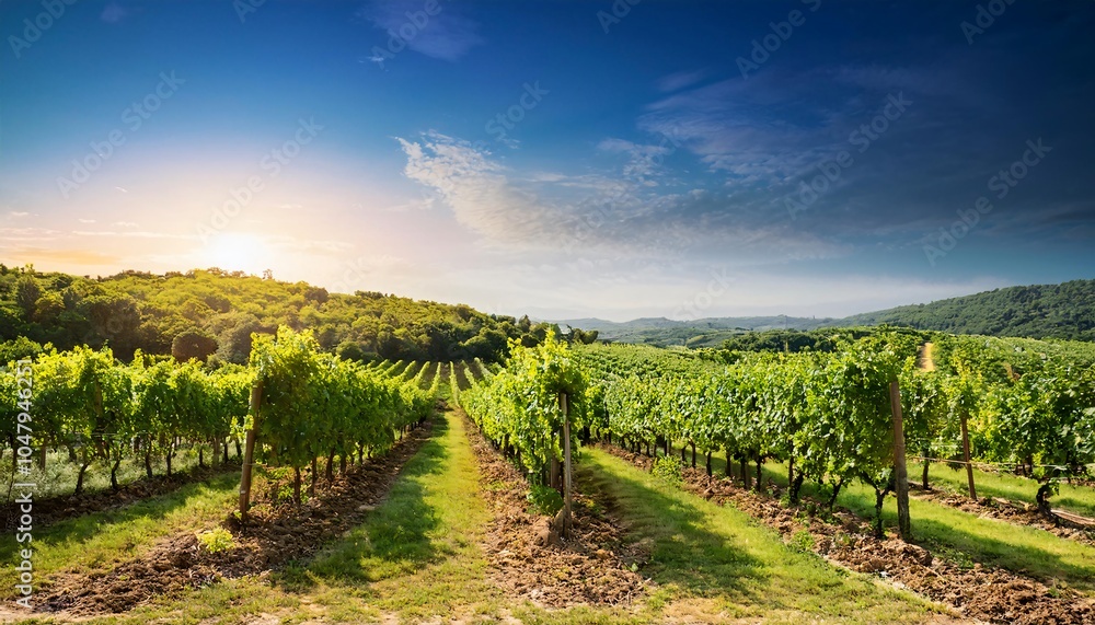 Obraz premium vineyard at sunset