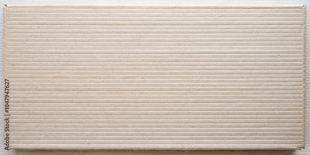 Obraz premium Close-up Macro View of a Smooth Cardboard Surface with Horizontal Ridges Showing the Detailed Texture and Subtle Variations in Color