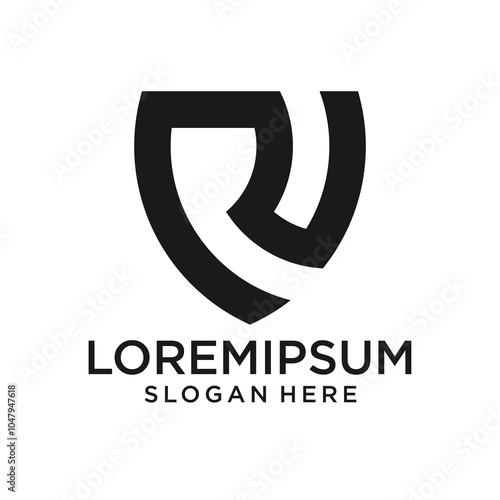 Abstract Shield Logo with Stylized Letter
