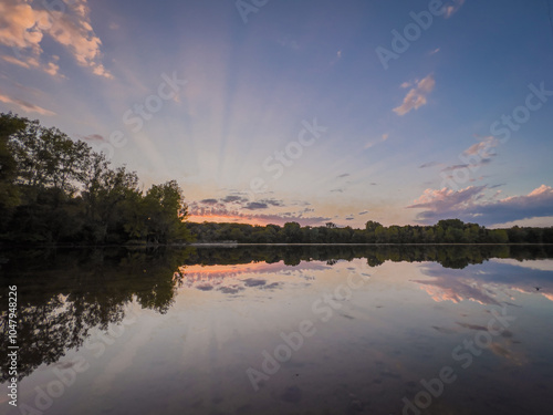 sunset over the lake