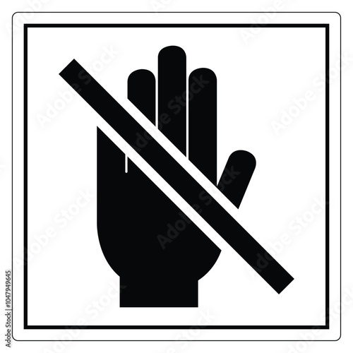 No Entry Sign with Hand Symbol Illustration