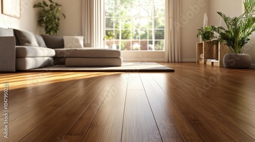Warm Wooden Flooring in a Modern Living Room