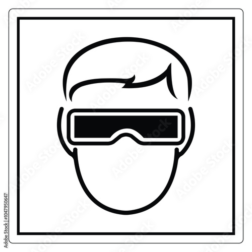 Iconic Illustration of Person Wearing Protective Goggles