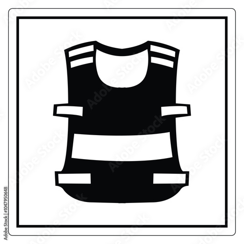 Black Safety Vest Icon for Awareness and Protection