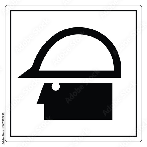 Simple Icon of Construction Worker in Helmet