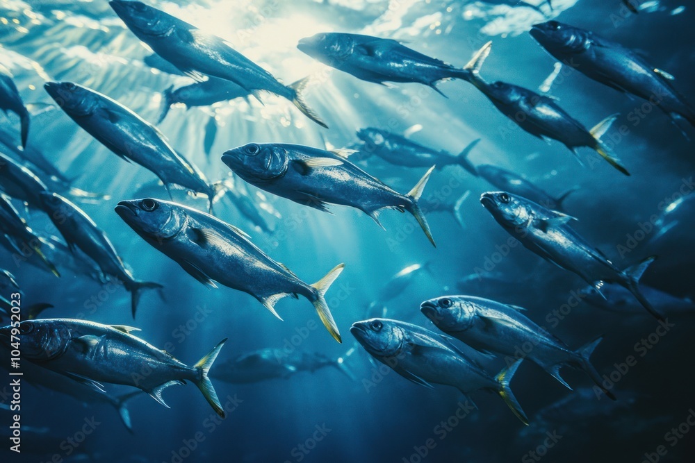 Obraz premium Underwater School of Fish