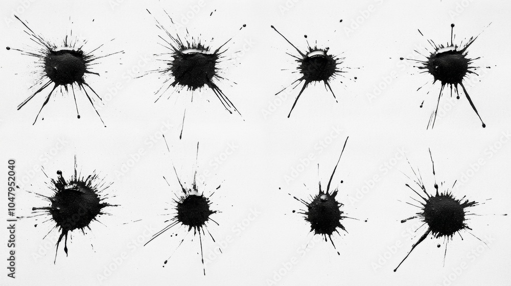 Black Ink Splatter Splatters Droplets Paint Drips Design Elements Isolated White Ba Black Ink Splatter Splatters Droplets Paint Drips Design Elements Isolated White Ba