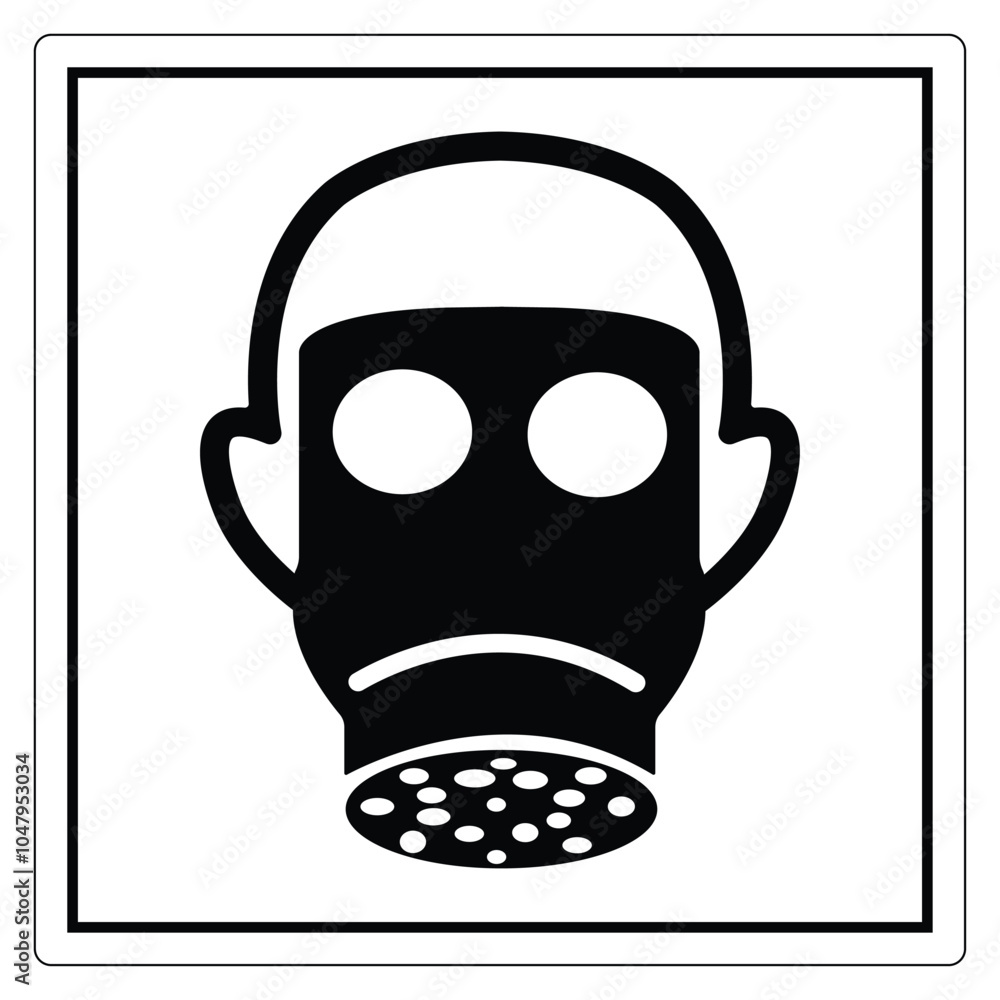 Face Icon with Gas Mask and Polka Dot Background Face Icon with Gas Mask and Polka Dot Background