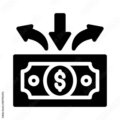 Εκτύπωση καμβά Cash Inflow glyph icon