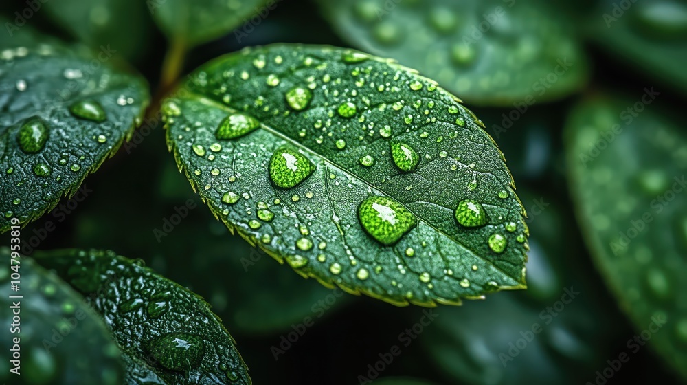 Closeup of a raindrop on a leaf, macro lens, delicate details, soft focus, natural light Closeup of a raindrop on a leaf, macro lens, delicate details, soft focus, natural light