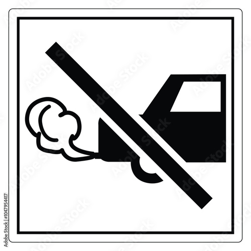 No Vehicle Emissions Sign for Environmental Awareness