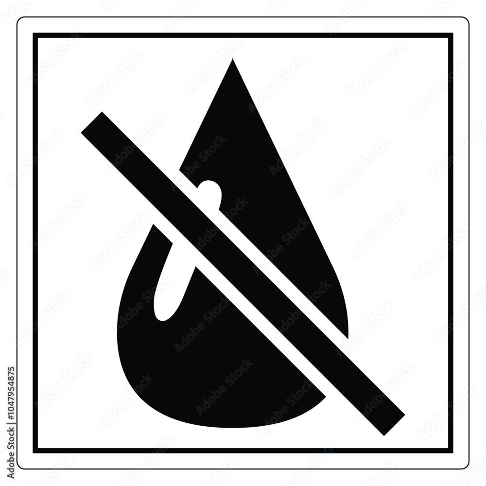 No Water Droplet Symbol for Safety Signage No Water Droplet Symbol for Safety Signage