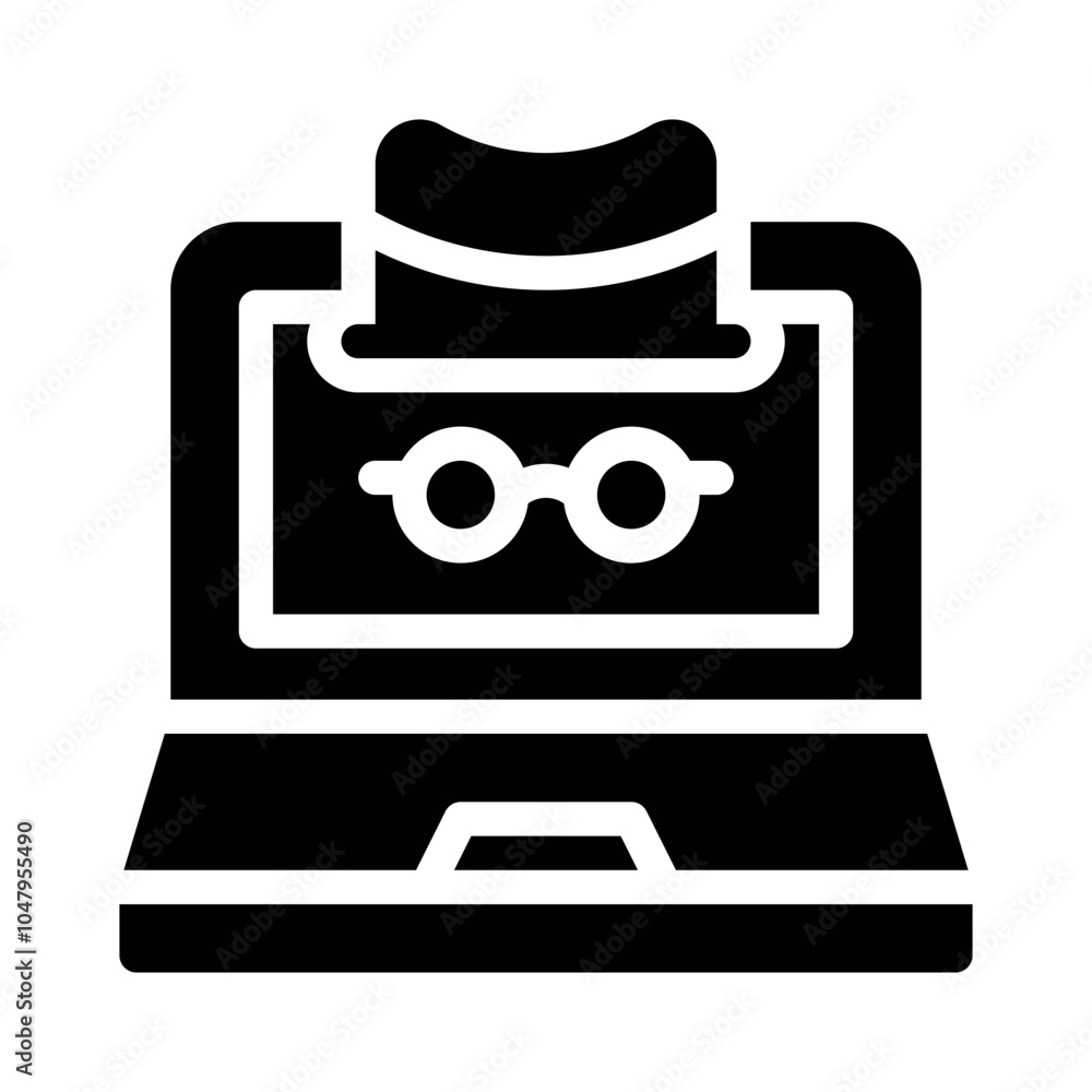Fototapeta premium Hacker Laptop glyph icon
