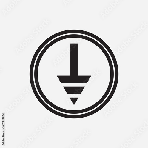 Electrical Earth and Electrical Grounding Icon vector. vector illustration.