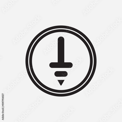 Electrical Earth and Electrical Grounding Icon vector. vector illustration.