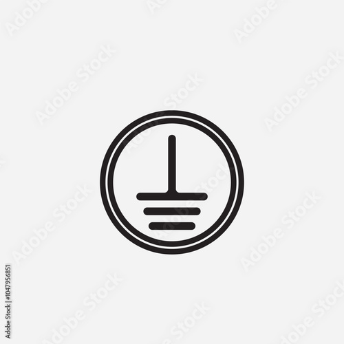 Electrical Earth and Electrical Grounding Icon vector. vector illustration.