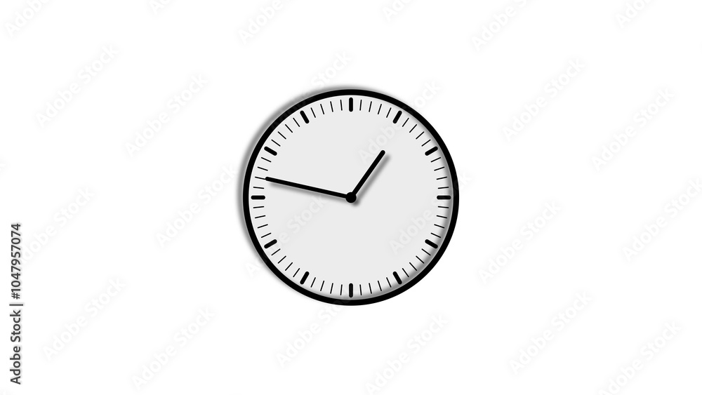 Analog Clock icon background, 24 hours arrow fast rotated 4k illustration.