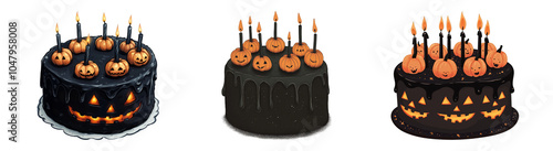 Halloween Themed Cakes with Pumpkin Decorations
