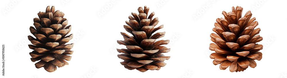 Realistic Pine Cones with Transparent Background Realistic Pine Cones with Transparent Background