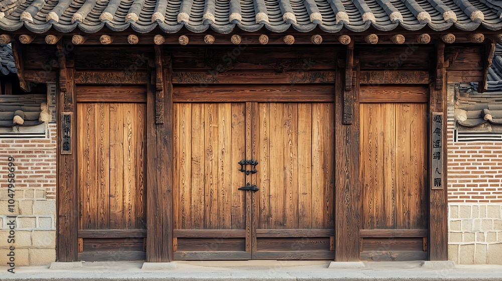 Traditional wooden doors with intricate designs, showcasing architectural heritage. Traditional wooden doors with intricate designs, showcasing architectural heritage.