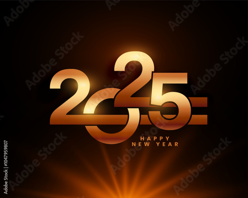 stylish 2025 new year holiday dark background design