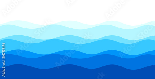 ocean inspired abstract fluid wavy line blue banner design