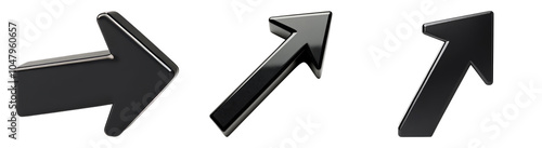 Black Arrow Icons on Transparent Background