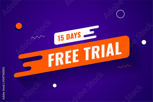 15 days free trial offer background in modern style