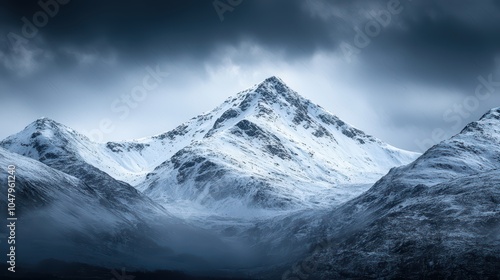 Wallpaper Mural Majestic snow-capped mountain under dramatic skies Torontodigital.ca