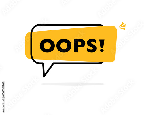 yellow oops bubble speech style trend modern logotype graphic web design element on isolate
