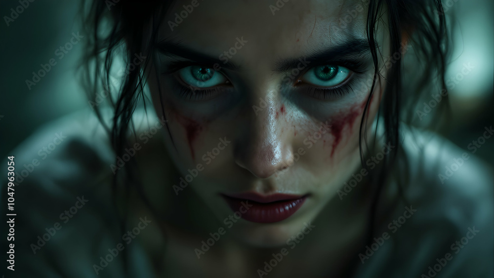 Intense Portrait of a Dark Haired Woman Intense Portrait of a Dark Haired Woman