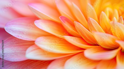 A vibrant close-up of a flower's petals, showcasing shades of orange and pink, highlighting their delicate textures and soft curves.