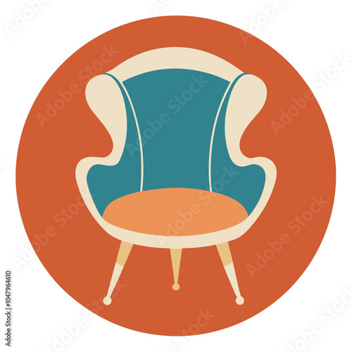 Retro Chair Retro Vintage Illustration T-shirt Design Art.