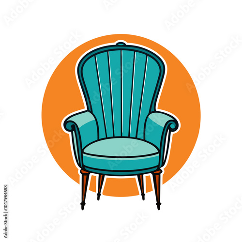 Retro Chair Retro Vintage Illustration T-shirt Design Art.