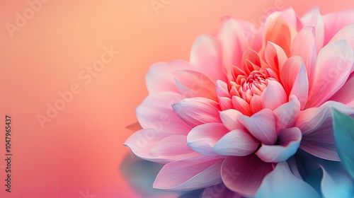 A beautiful pink flower with soft petals against a dreamy, colorful background, evoking tranquility and elegance.