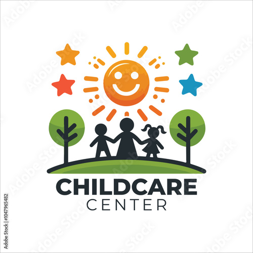 Preschool, kindergarten, playgroup logo icon design template, child care center, daycare logo, education logo