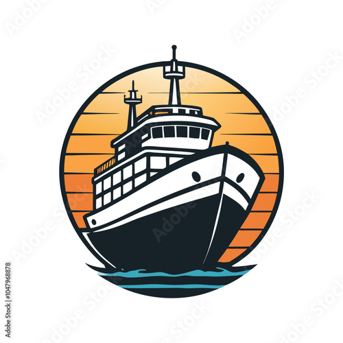 Old Ship Retro Vintage Illustration T-shirt Design Art.