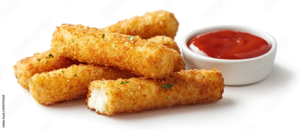 Crispy Cheese Sticks with Ketchup Crispy Cheese Sticks with Ketchup