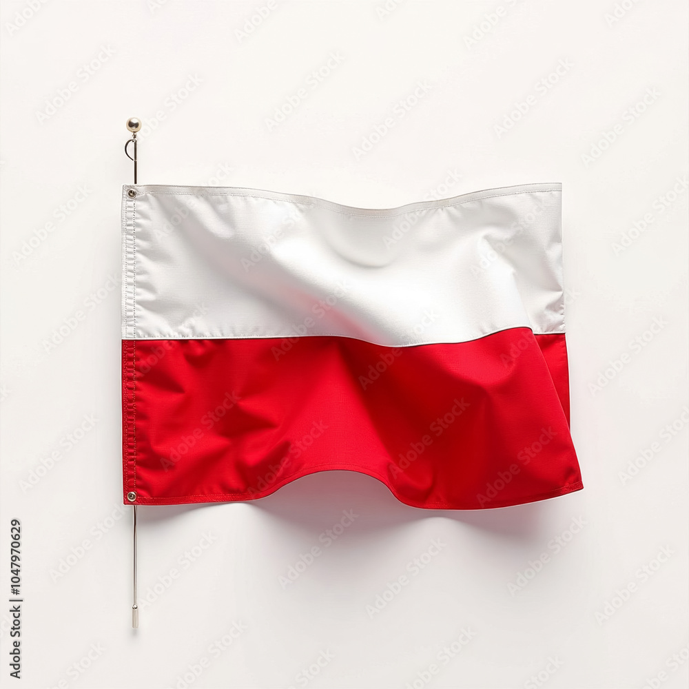 waving polish flag on white background waving polish flag on white background